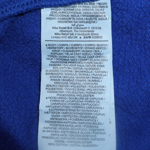 Nike Men's Blue Pullover Hoodie XS Regular Fit Cotton Fleece