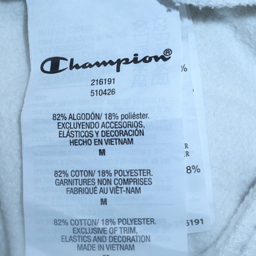 Champion Mens White Medium Crew Neck Pullover Sweatshirt