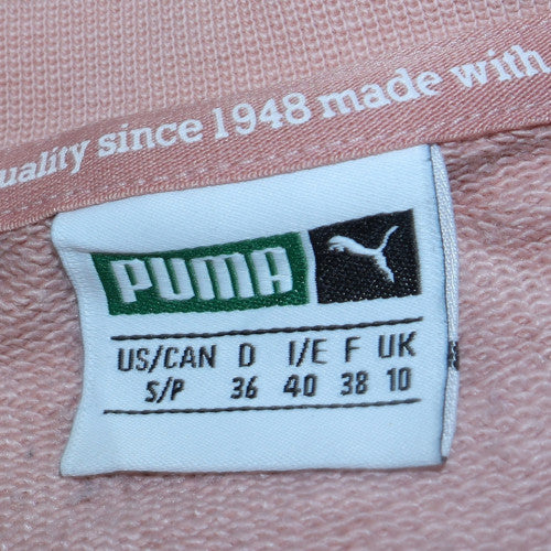 Puma Women Pink Logo Crew Neck Pullover Sweatshirt Size 10
