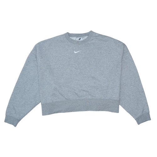 Nike Women Grey Crew Neck Pullover Sweatshirt Size L