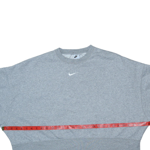 Nike Women Grey Crew Neck Pullover Sweatshirt Size L
