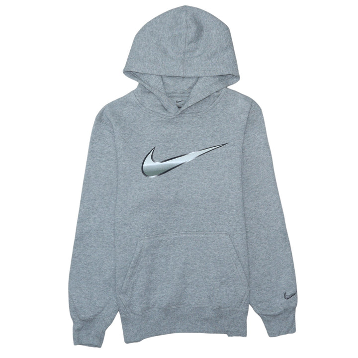 Nike Boys Grey Pullover Hoodie Size 12-13 Years Regular Fit Fleece