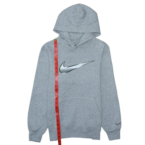 Nike Boys Grey Pullover Hoodie Size 12-13 Years Regular Fit Fleece