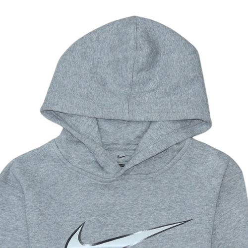 Nike Boys Grey Pullover Hoodie Size 12-13 Years Regular Fit Fleece