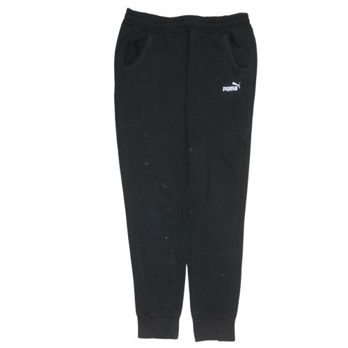 Puma Womens Black Jogger Sweatpants M Fleece Elastic Waist