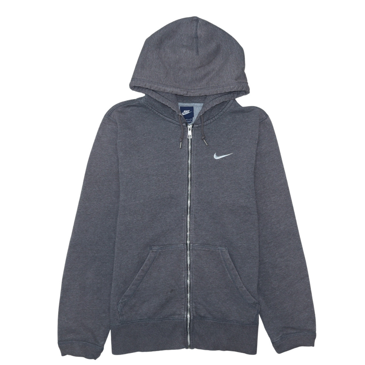 Nike Women Grey Full Zip Hoodie Small Cotton Blend