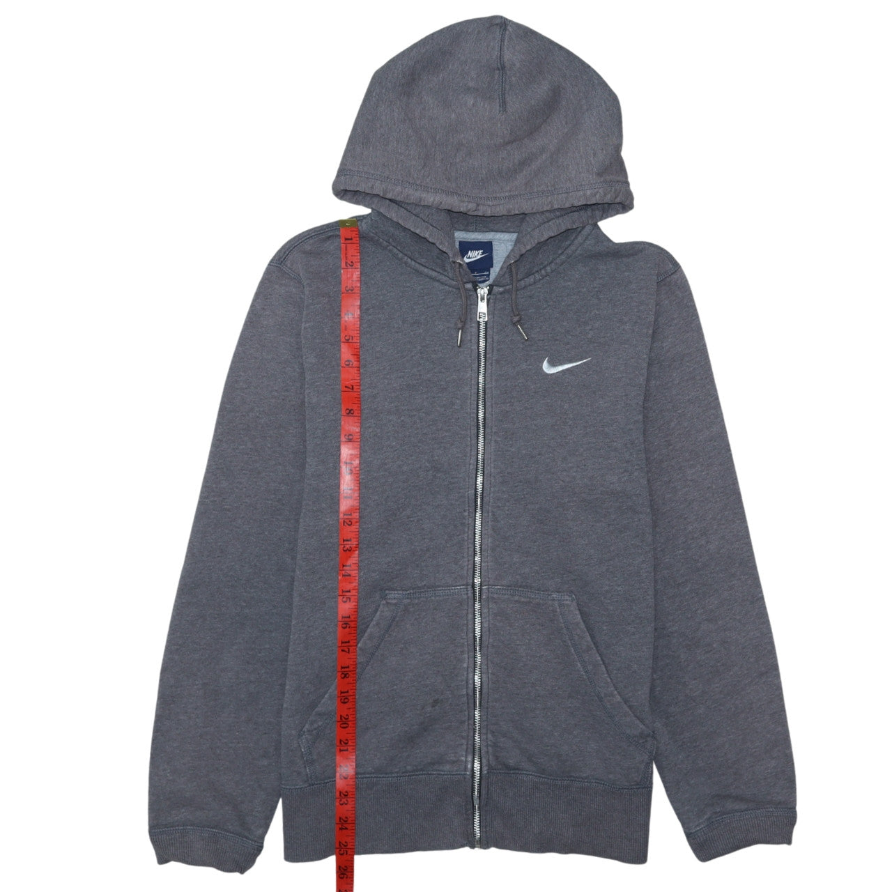 Nike Women Grey Full Zip Hoodie Small Cotton Blend