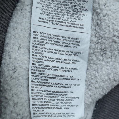 Nike Women Grey Full Zip Hoodie Small Cotton Blend