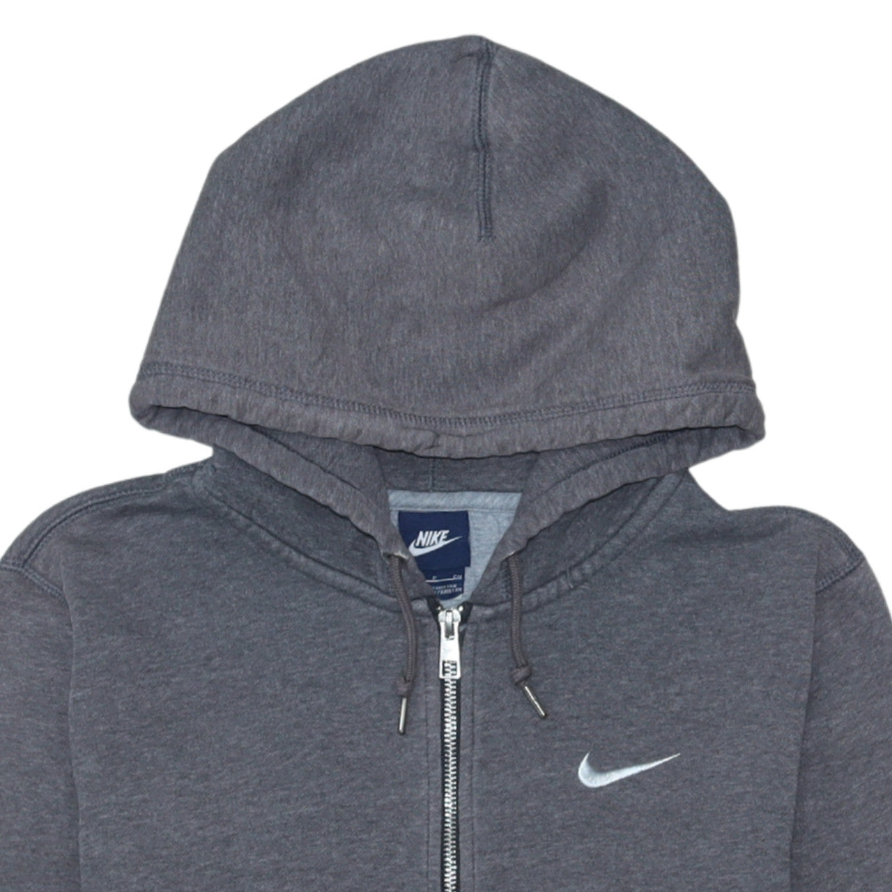 Nike Women Grey Full Zip Hoodie Small Cotton Blend