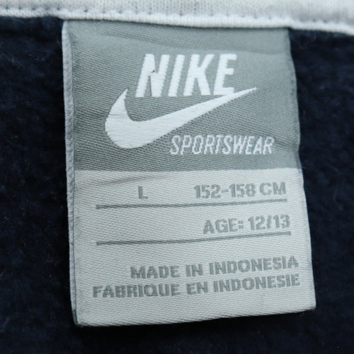 Nike Boys Navy Blue Full Zip Hoodie L 12-13 Years Sportswear Sweatshirt