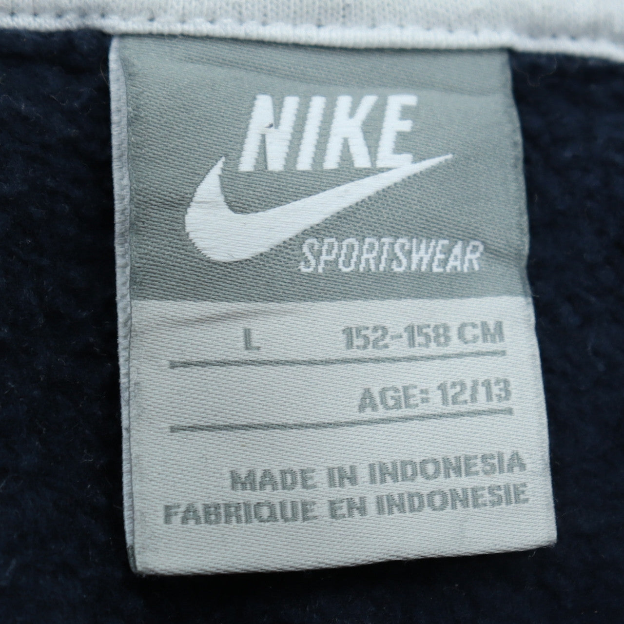 Nike Boys Navy Blue Full Zip Hoodie L 12-13 Years Sportswear Sweatshirt