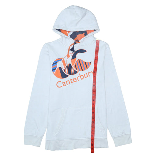 Canterbury Boys White Hooded Pullover Sweatshirt Size 14 Years Uglies Logo