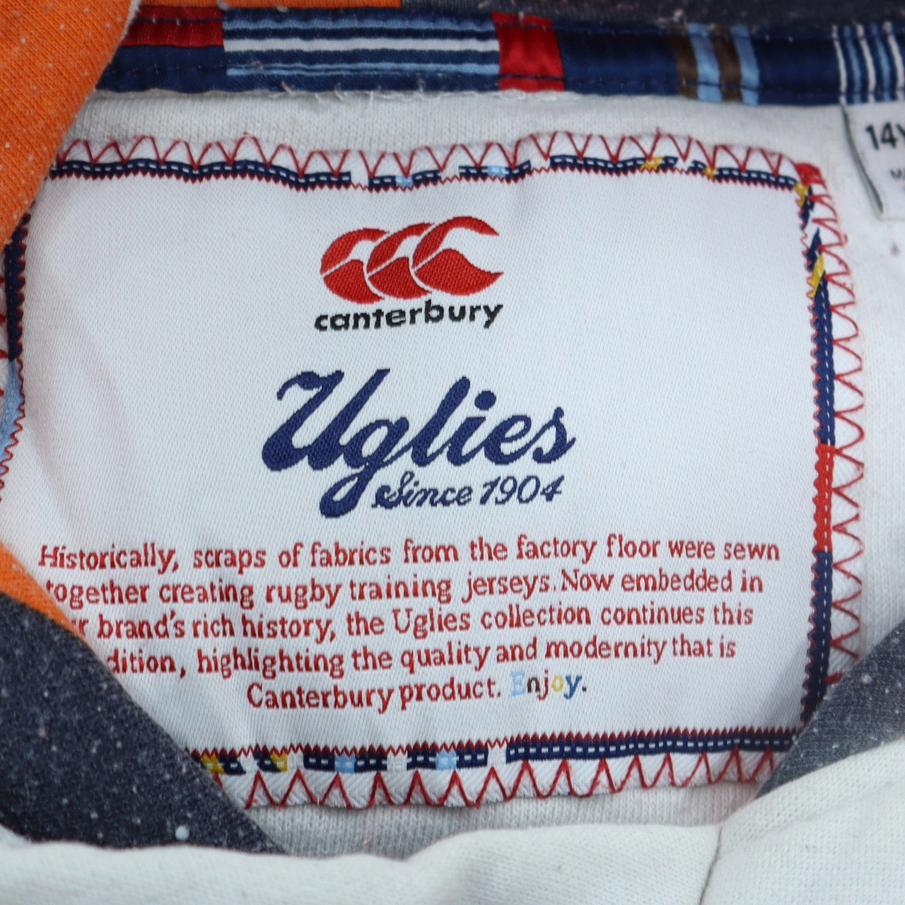 Canterbury Boys White Hooded Pullover Sweatshirt Size 14 Years Uglies Logo