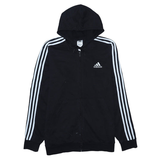 Adidas Men's Black Full Zip Hoodie Size L Sports Style