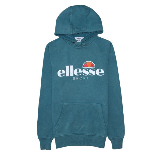 Ellesse Womens Teal Hoodie UK 8 Pullover Cotton Blend Sport Style