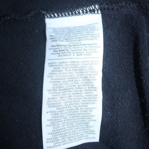 Nike Men's Black Full Zip Hoodie Size S Regular Fit Fleece