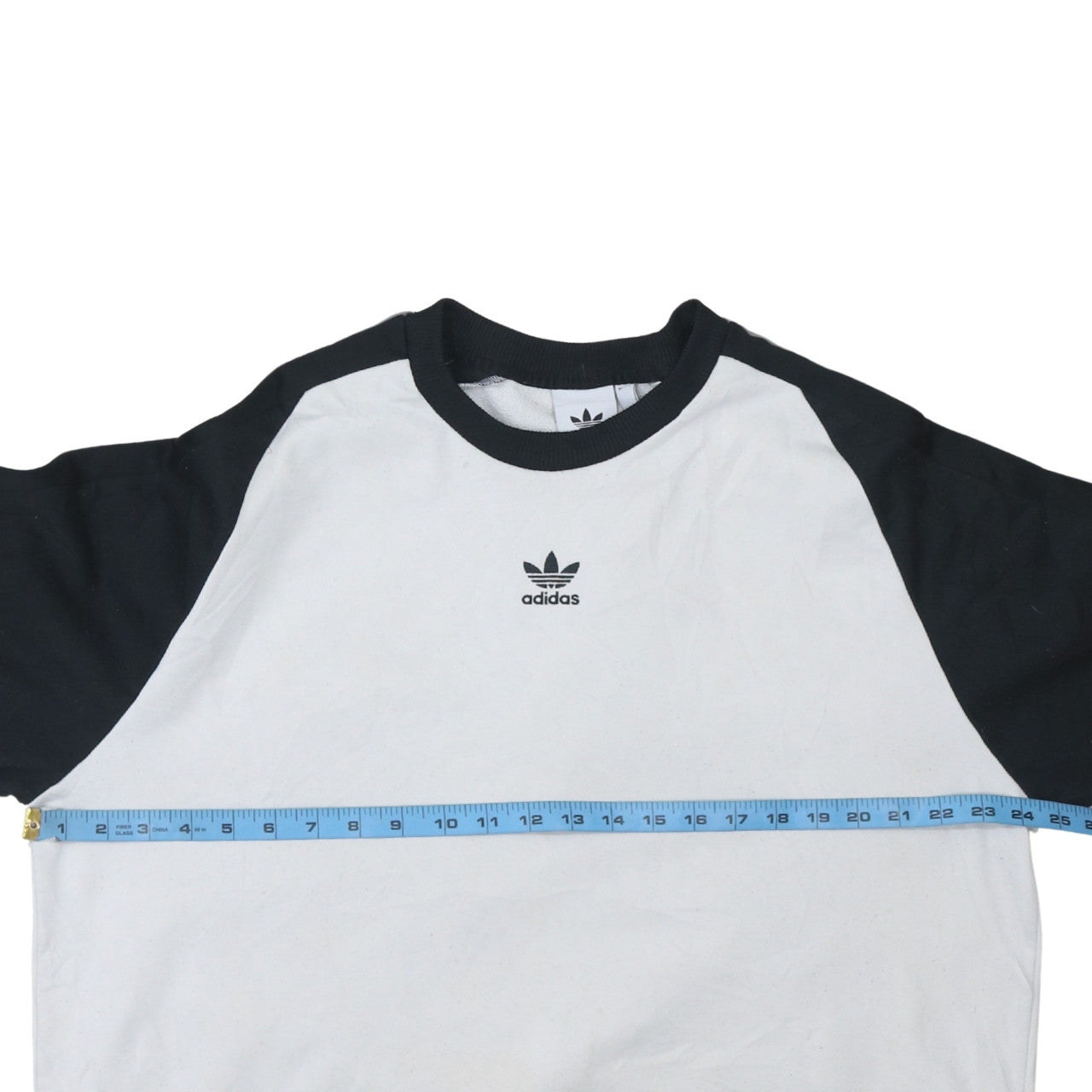 Adidas Mens White Black XL Crew Neck Logo Pullover Sweatshirt