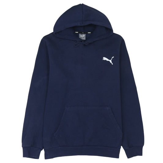 Puma Men’s Blue Pullover Hoodie Size L Regular Fit Fleece Logo