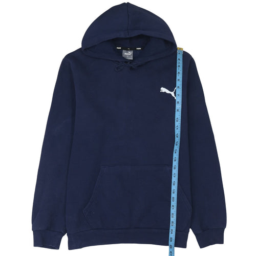 Puma Men’s Blue Pullover Hoodie Size L Regular Fit Fleece Logo