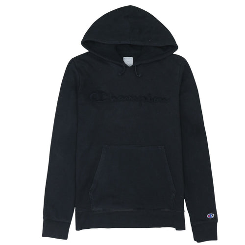 Champion Men's Black Pullover Hoodie M Fleece Logo Sweatshirt