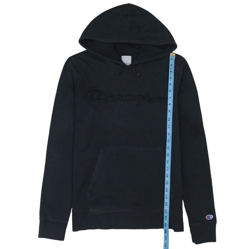 Champion Men's Black Pullover Hoodie M Fleece Logo Sweatshirt