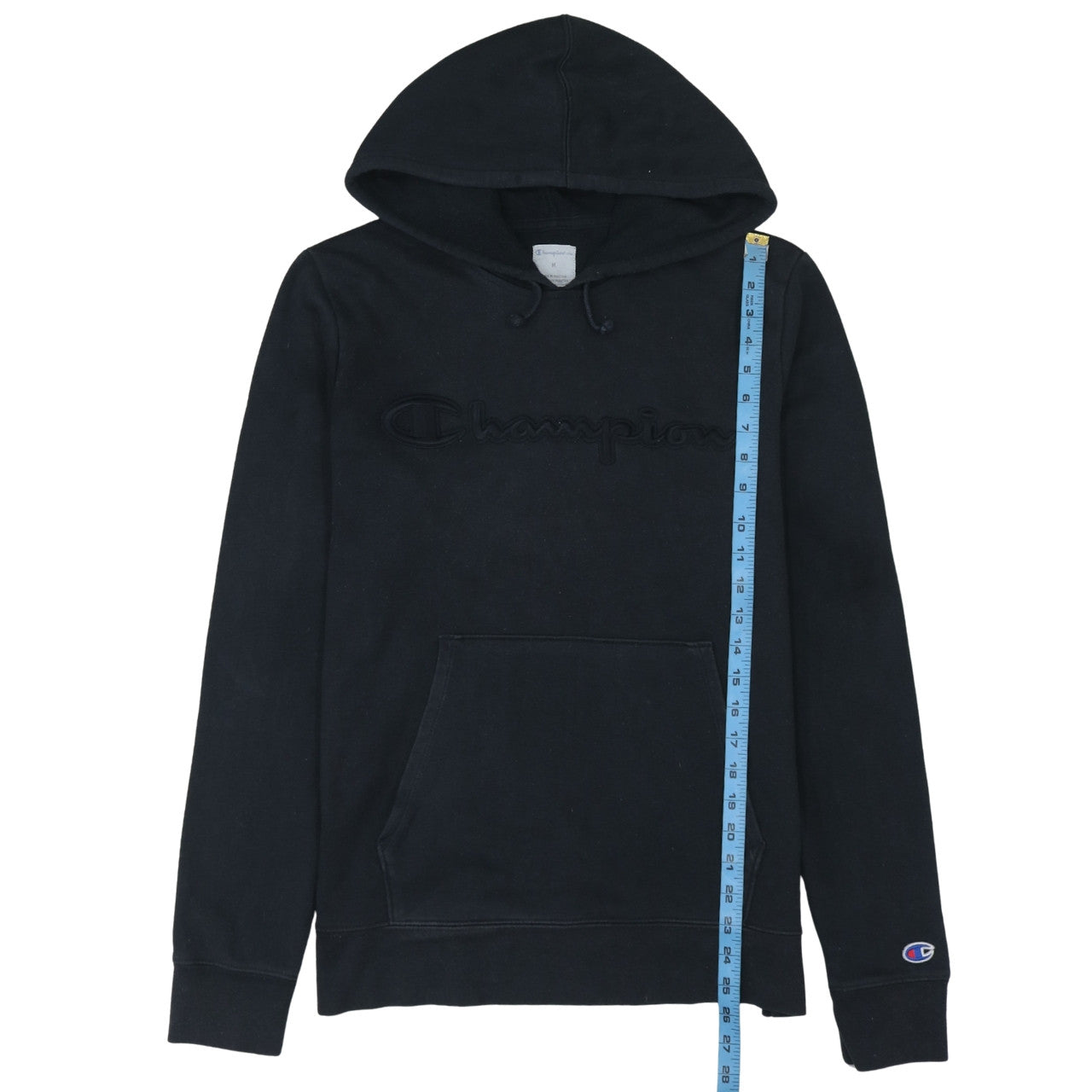 Champion Men's Black Pullover Hoodie M Fleece Logo Sweatshirt