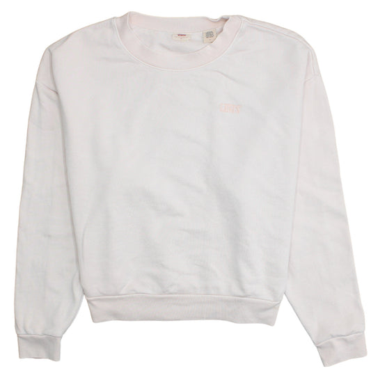Levi's Women White Crew Neck Pullover Sweatshirt Size M