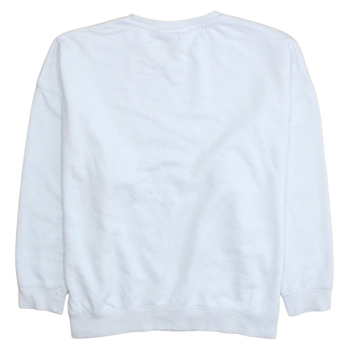 Disney Primark Women White Stitch Sweatshirt UK 12 Aloha Graphic Print
