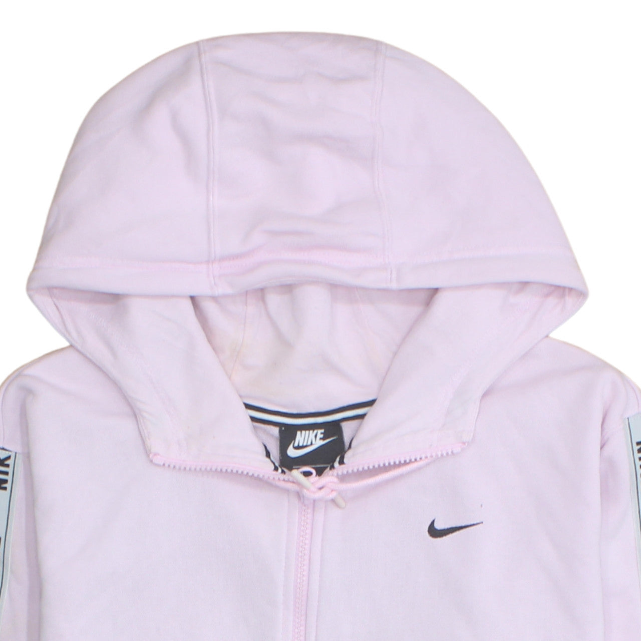 Nike Women Pink Full Zip Hoodie Cotton Blend L Hooded Sweatshirt