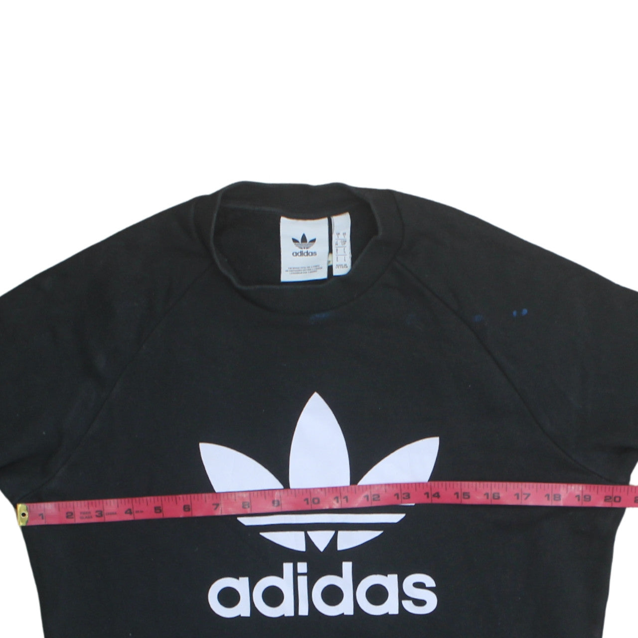 Adidas Mens Black Small Trefoil Logo Pullover Sweatshirt