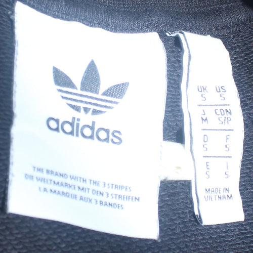 Adidas Mens Black Small Trefoil Logo Pullover Sweatshirt