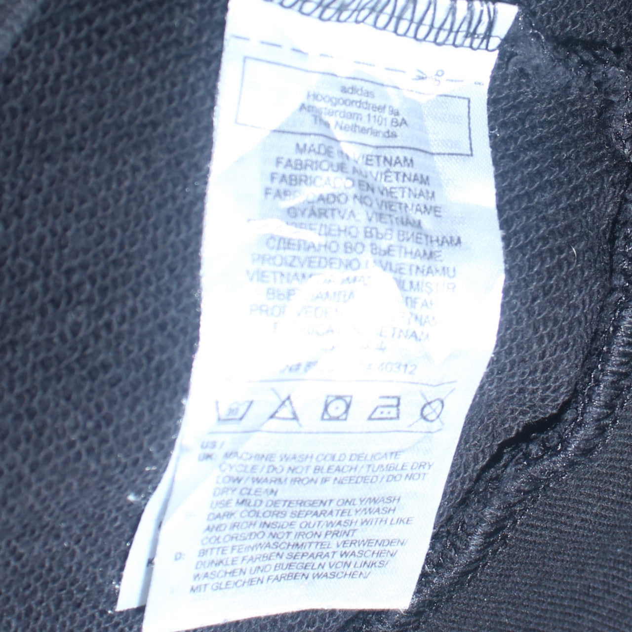 Adidas Mens Black Small Trefoil Logo Pullover Sweatshirt