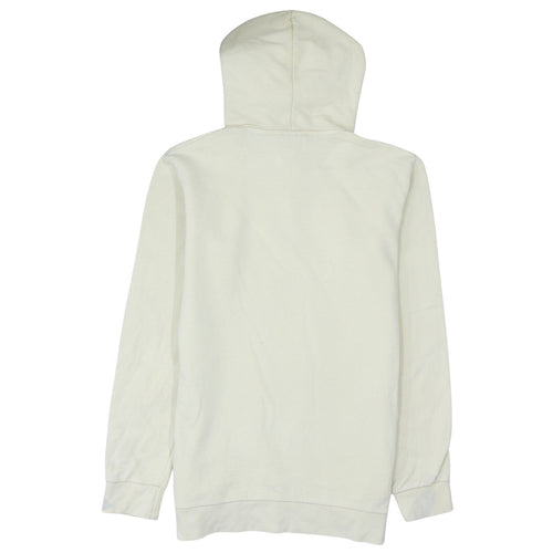 Adidas Men's Beige Pullover Hoodie Small Logo Graphic Fleece