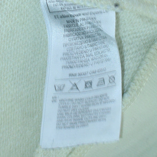 Adidas Men's Beige Pullover Hoodie Small Logo Graphic Fleece