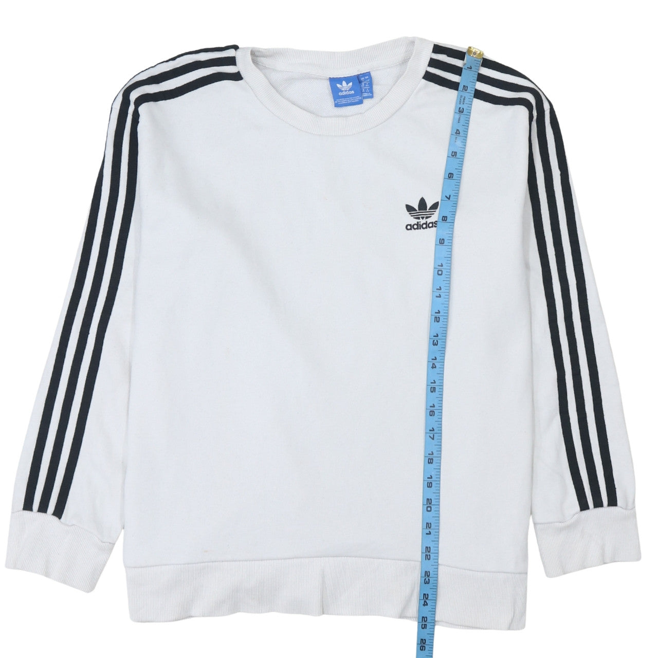 Adidas Womens White Crew Neck Long Sleeve Pullover Sweatshirt UK 12