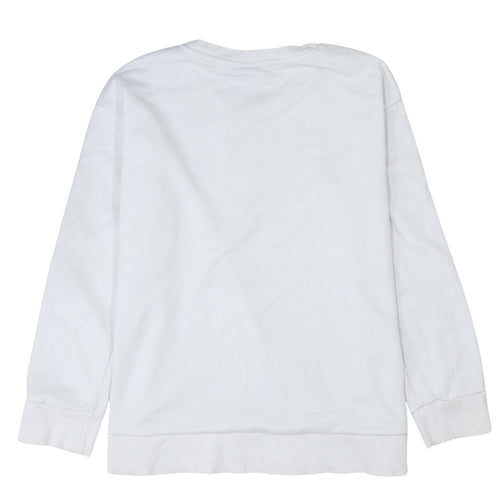 Adidas Womens White Crew Neck Long Sleeve Pullover Sweatshirt UK 12