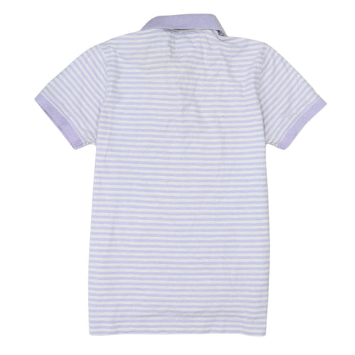 Tommy Hilfiger Men's Purple Striped Slim Fit Cotton Polo Shirt S