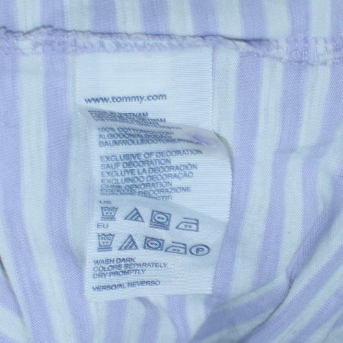 Tommy Hilfiger Men's Purple Striped Slim Fit Cotton Polo Shirt S