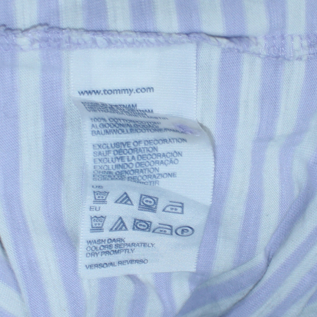 Tommy Hilfiger Men's Purple Striped Slim Fit Cotton Polo Shirt S