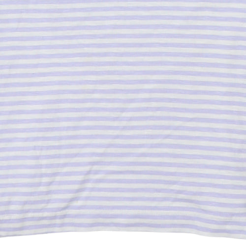 Tommy Hilfiger Men's Purple Striped Slim Fit Cotton Polo Shirt S