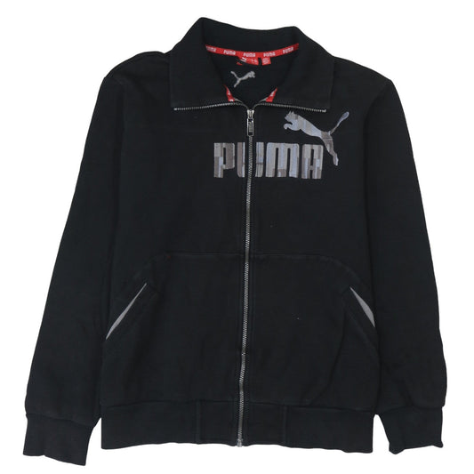 Puma Men's Black Track Jacket L Cotton Blend Full Zip Sportswear