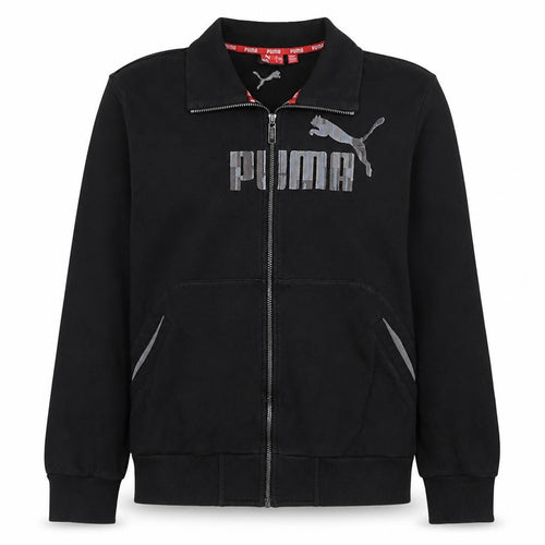 Puma Men's Black Track Jacket L Cotton Blend Full Zip Sportswear
