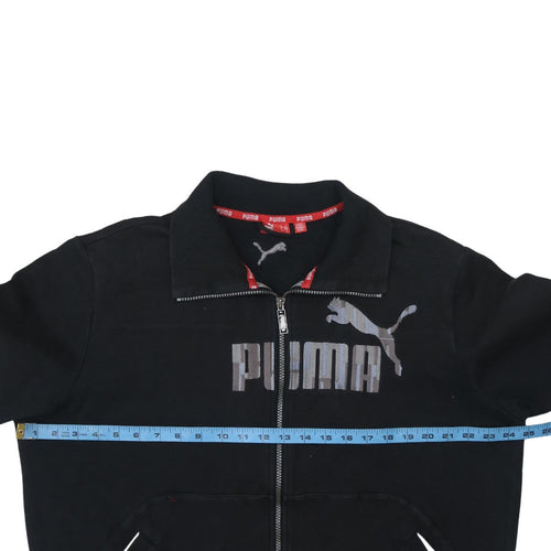 Puma Men's Black Track Jacket L Cotton Blend Full Zip Sportswear