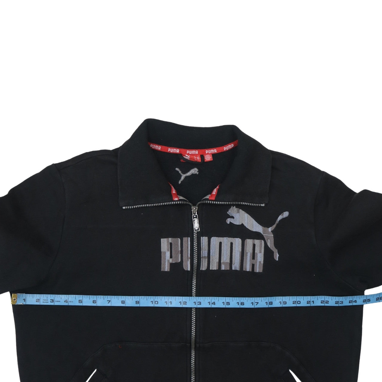 Puma Men's Black Track Jacket L Cotton Blend Full Zip Sportswear