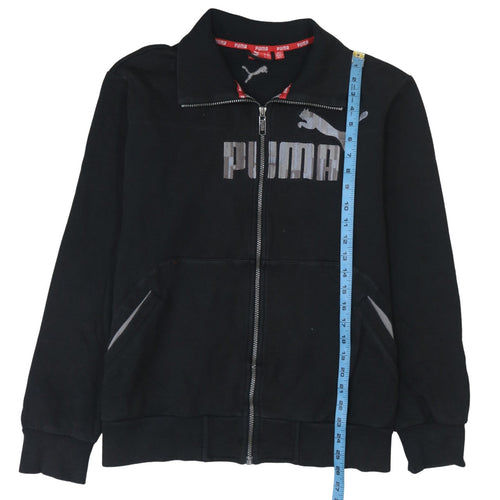 Puma Men's Black Track Jacket L Cotton Blend Full Zip Sportswear