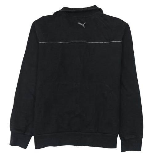 Puma Men's Black Track Jacket L Cotton Blend Full Zip Sportswear