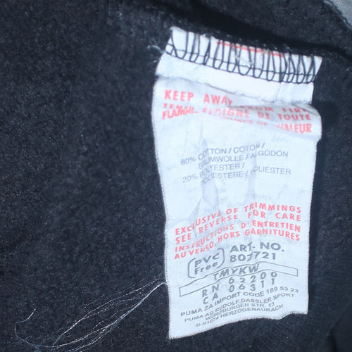 Puma Men's Black Track Jacket L Cotton Blend Full Zip Sportswear