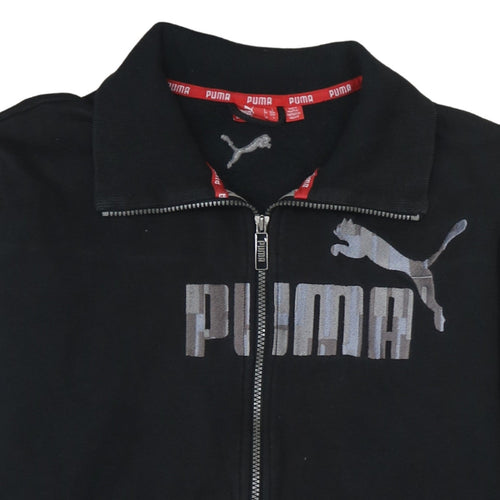 Puma Men's Black Track Jacket L Cotton Blend Full Zip Sportswear
