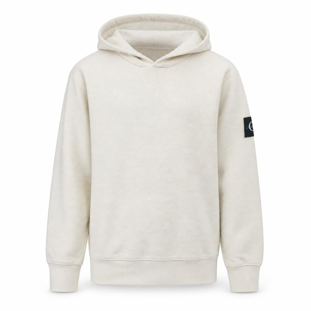 Calvin Klein Jeans Boys Beige Pullover Hoodie Size 14 Years Logo Sleeve