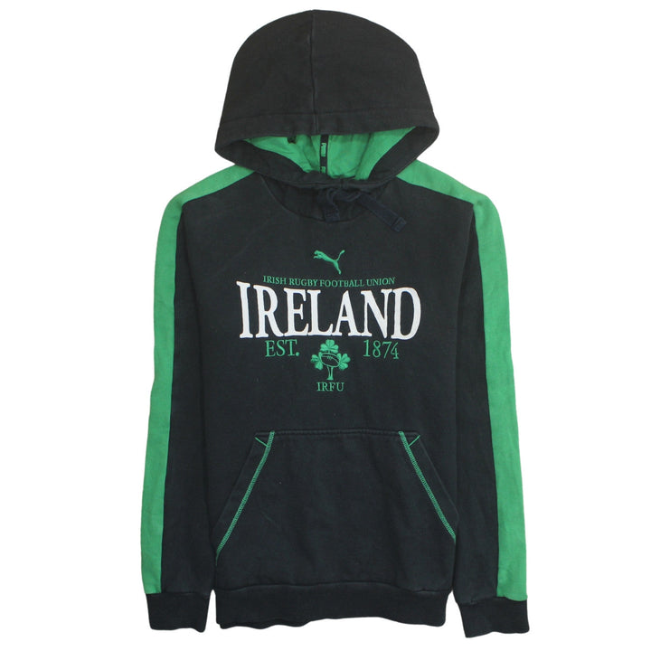 Puma Men’s Black Green Ireland Rugby Hoodie Size S Pullover